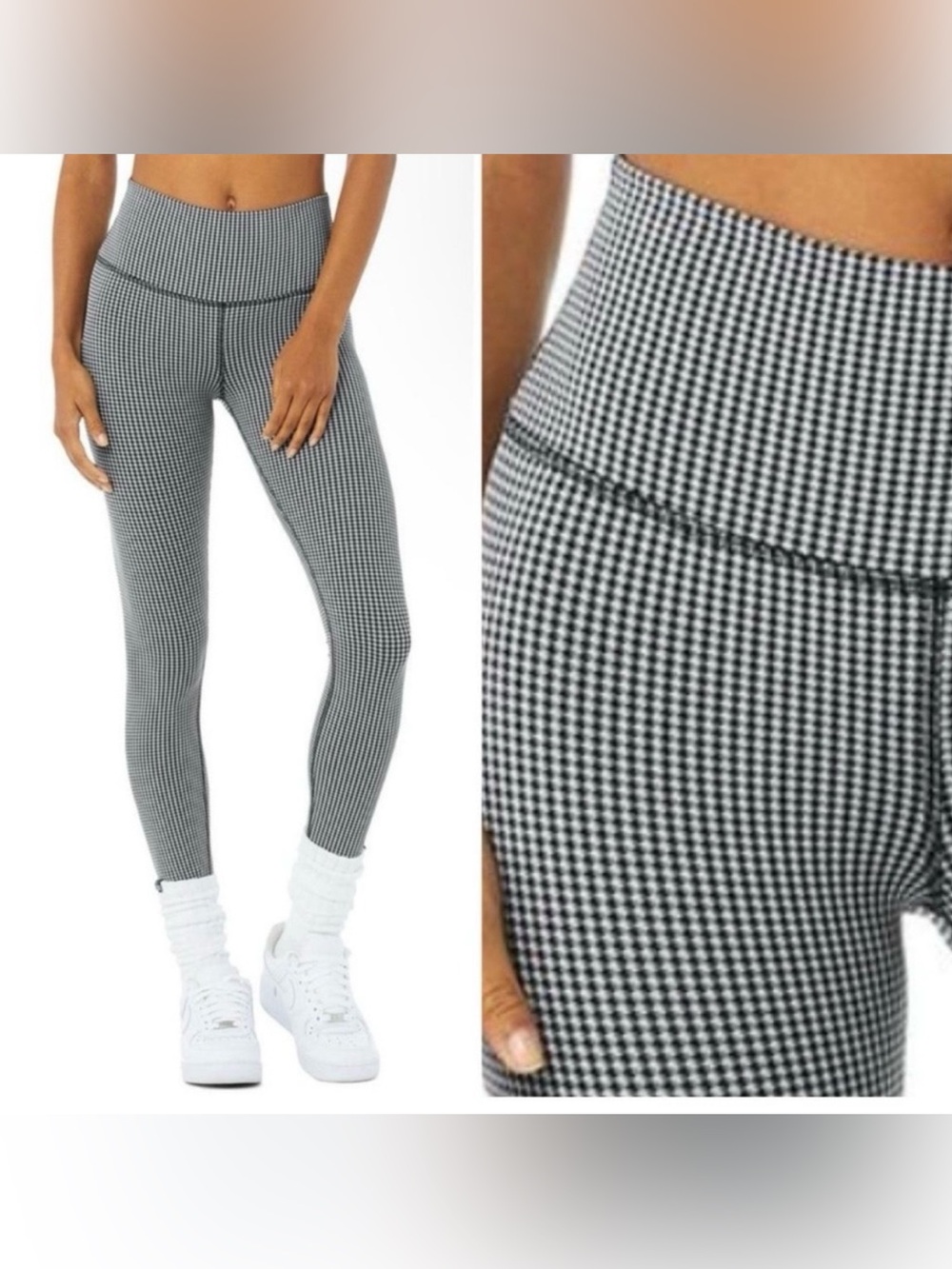 ALO Yoga High-Waisted Micro Houndstooth Legging EUC Size Small